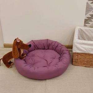 Organic Round  pet bed.Linen cat house hemp dog bed.pet bed with removable blanket.Washable pet bed.Eco-friendly soft pet bed.lounger  pet