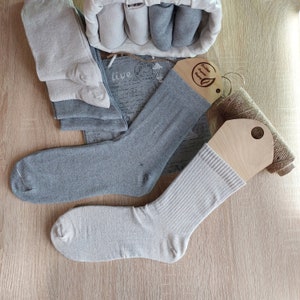 Set 10 pairs organic linen socks.High calf socks.natural casual,thin,lightweight ankle socks.basic gray socks.business sock plain.gift socks