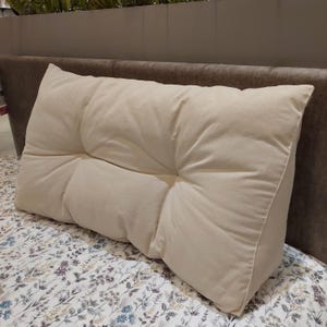 Hemp bedside pillow.Hemp headrest for bed and sofa.Organic back pillow.Unbleached undyed lumbar pillow.Tatami reading pillow.