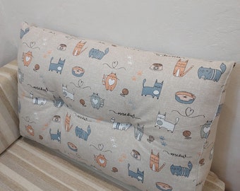 Hemp bedside pillow.cushion prop.Linen back pillow.Organic headboard cushion.Lumbar pillow natural cotton.Tatami pillow reading.napping