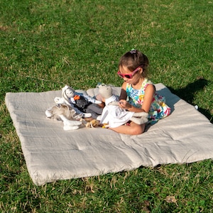 Organic Play mat hemp Crawling mat linen baby play blanket development and sports personalized carpet playpen Nursery eco-friendly baby gift