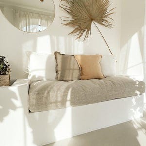 Linen sofa cover Futon cover Custom size Zippered cover Seat cushion cover Futon cover for a sofa Organic topper Different color