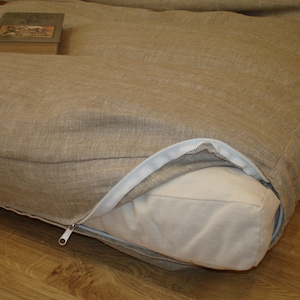 Linen sofa cover Futon cover Custom size Zippered cover Seat cushion cover Futon cover for a sofa Organic topper Different color