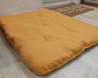 Biologisch gepersonaliseerd huisdierbed. Linnen kattenhuis. Hennep hondenmand. Wasbaar huisdierbed. Milieuvriendelijke, zachte mat huisdier. ligstoel voor huisdier. Hennep tapijt, deken huisdieren