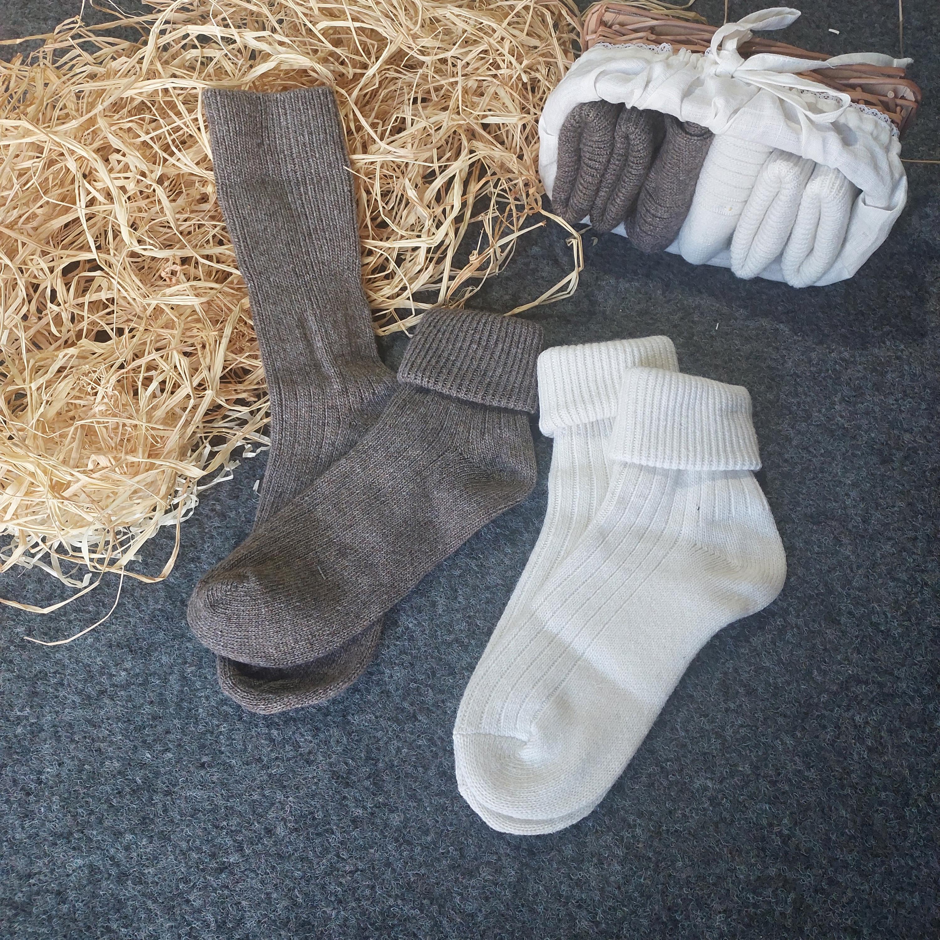 Set 2 pairs angora wool socks.Extremely soft,high socks.Latex-free,comfortable,warm,organic socks, knee-high socks,house socks,slipper socks