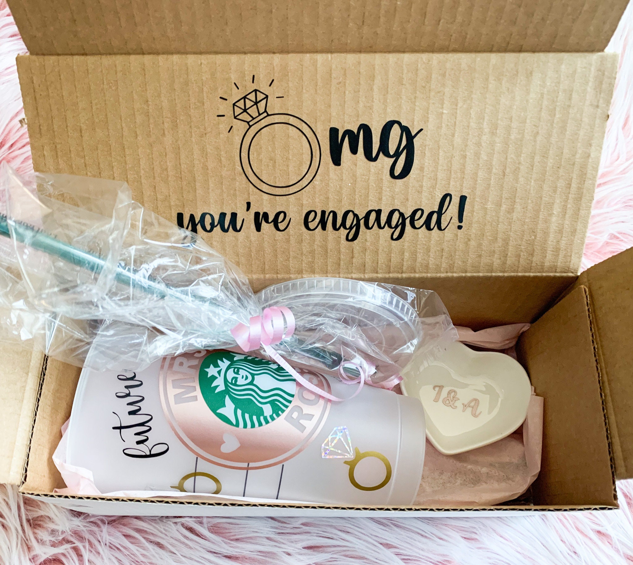 ENGAGEMENT GIFT BOX| Future Mrs Starbucks cup| Engagement Gift| Brida…