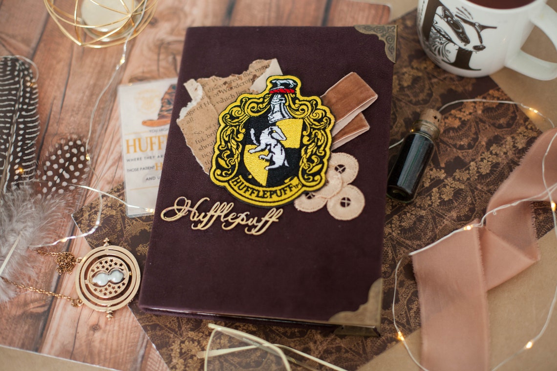 Hufflepuff Notebook with crest Inspired by Harry Potter Etsy