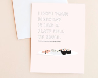 A Plate Full of Sushi - Birthday Card