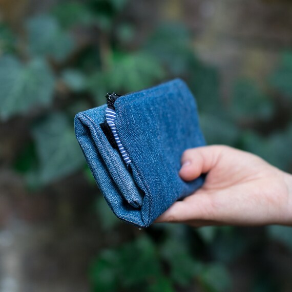 Kleine Geldborse Portemonnaie Geldbeutel Jeans Denim Blau Etsy