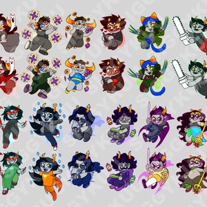 DISCOUNTED Homestuck [Beta Trolls] [2inch, double sided charms]