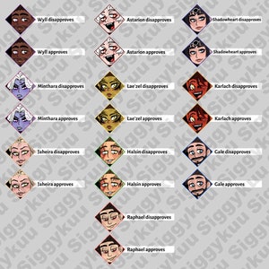 Baldurs Gate 3 [Approve & Disapprove] Stickers