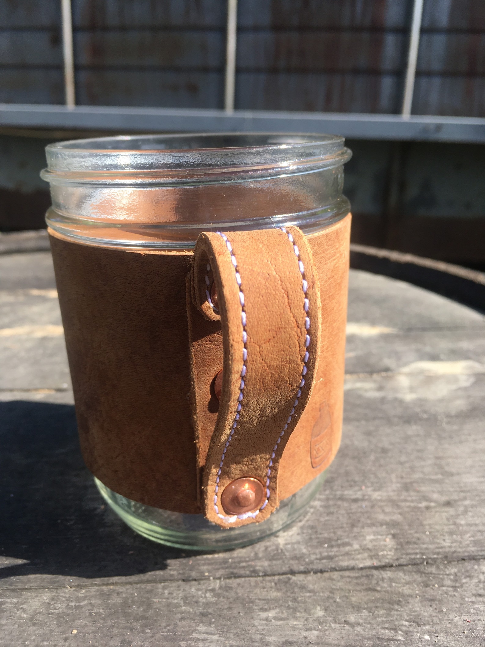 Leather Mason Jar Sleeve With Handle Etsy