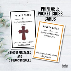 Cartes imprimables en forme de croix de poche, emballage numérique bricolage Comfort Cross, croix de prière, impression de cartes de Pâques au format PDF