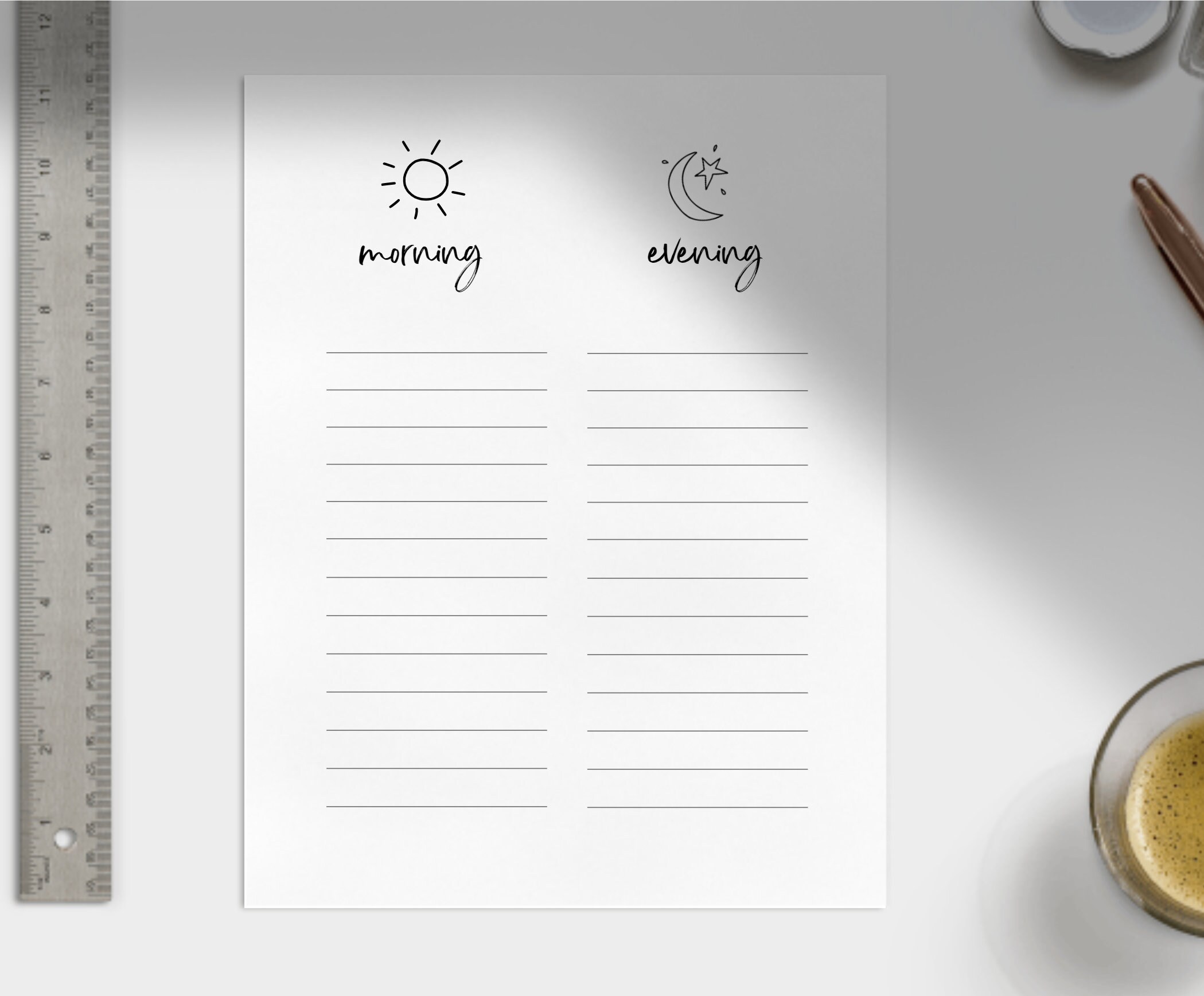 Printable Daily Routine Checklist, Sun Moon Icons (PDF) - Etsy