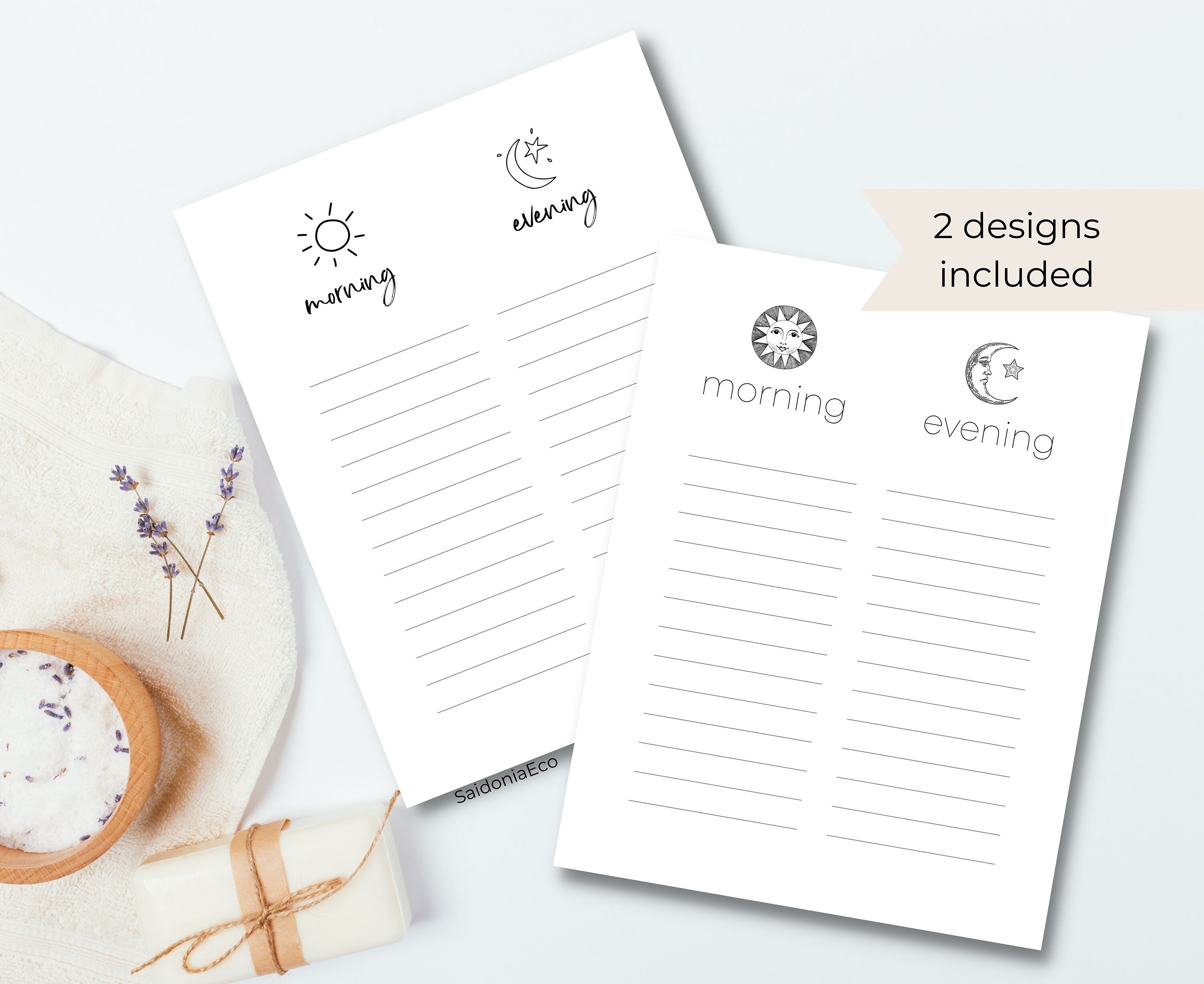 Printable Daily Routine Checklist, Sun Moon Icons (PDF) - Etsy
