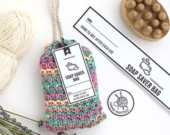 Printable Soap Saver Bag Labels: Crochet Knit Tags (PDF)