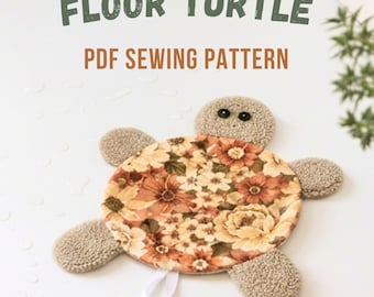 Turtle Floor Mop Sewing Pattern Kitchen Bathroom Splash Mat Tutorial, Funny Sewing Project PDF