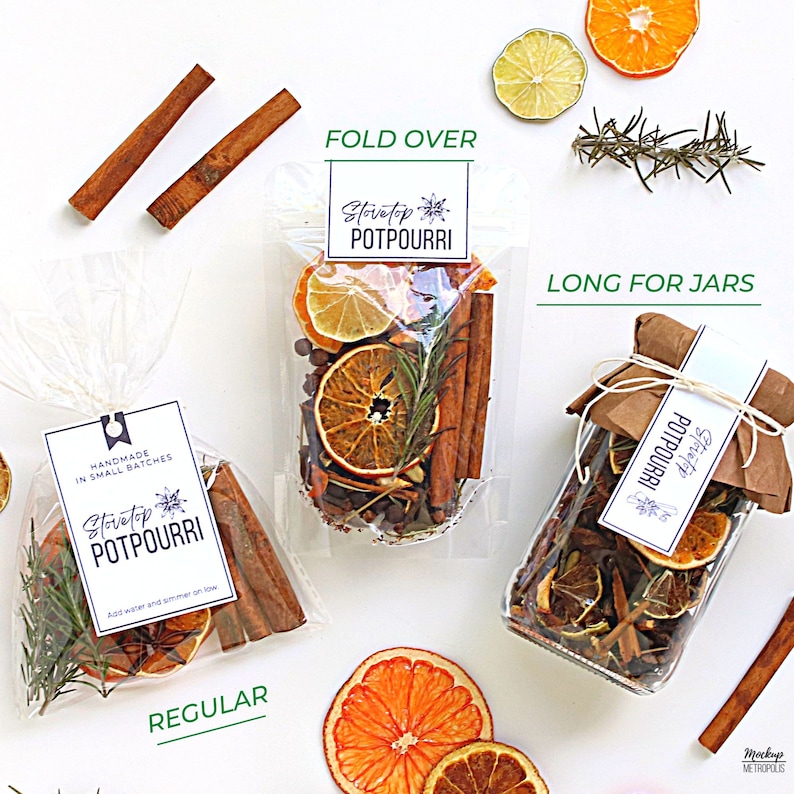 Simmering Potpourri Labels and Tags 3 Designs Handmade Etsy