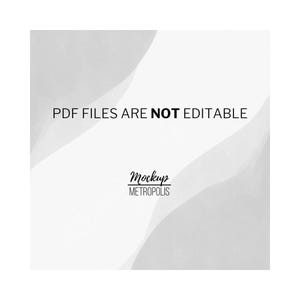 K&ouml;nnte beinhalten: Wei&szlig;er Hintergrund mit einem grauen, wellenf&ouml;rmigen Design. Der Text "PDF FILES ARE NOT EDITABLE" ist in schwarzer Schrift. Der Text "Mockup METROPOLIS" ist in schwarzer Schrift.