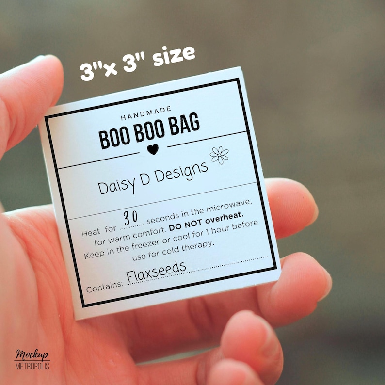Boo Boo Bag Printable Use Instruction Cards for Rice/flax Packs (PDF ...