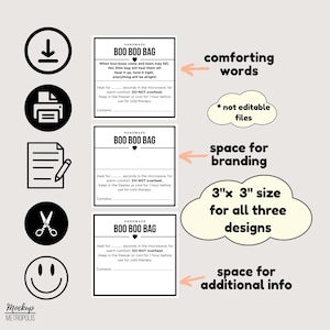 Boo Boo Bag Printable Use Instruction Cards for Rice/flax Packs (PDF ...