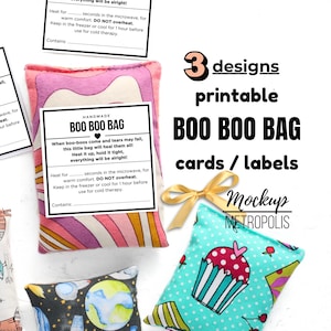 Boo Boo Bag How to Use Instruction Cards / Labels, Printable Heat Cold Pack Tags (PDF Download)