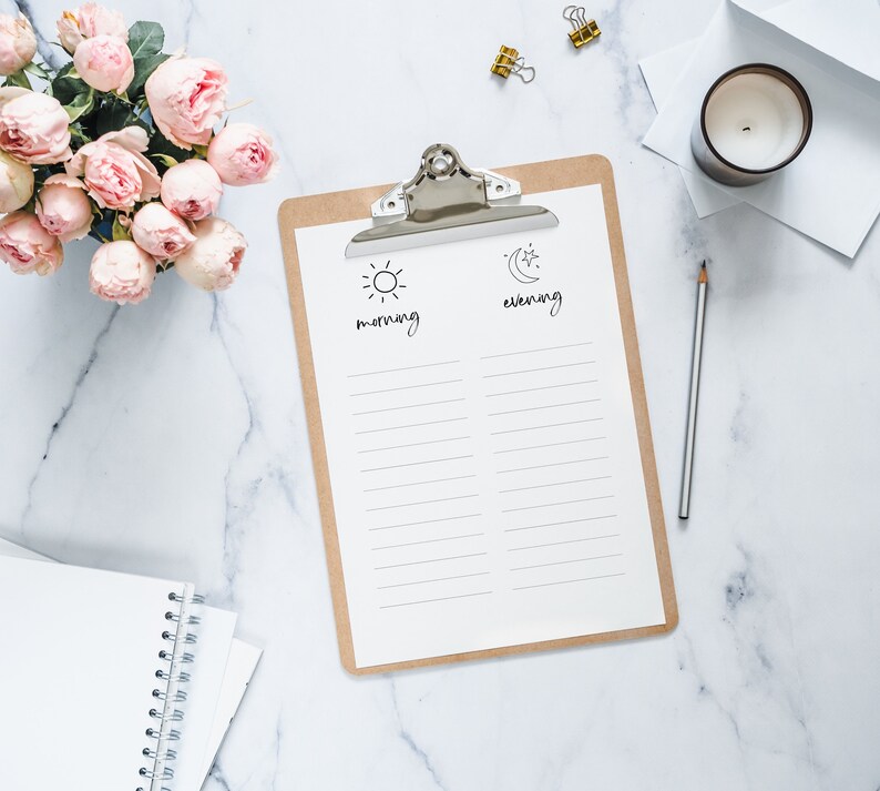 Printable Daily Routine Checklist, Sun Moon Icons (PDF) - Etsy
