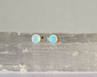 White opal earrings, Green pin fire, Sterling silver earrings, White opal, Opal earrings, October birthstone, Libra zodiac stone, Healing