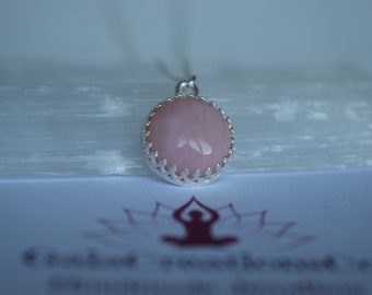 Pink Peruvian Opal Sterling Silver Pendant - October Birthstone