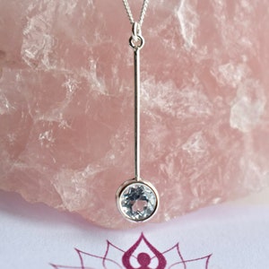 Faceted blue topaz pendant, Sterling silver, Healing gift, Chakra alignment, November birthstone, Love, Abundance, Cleansing