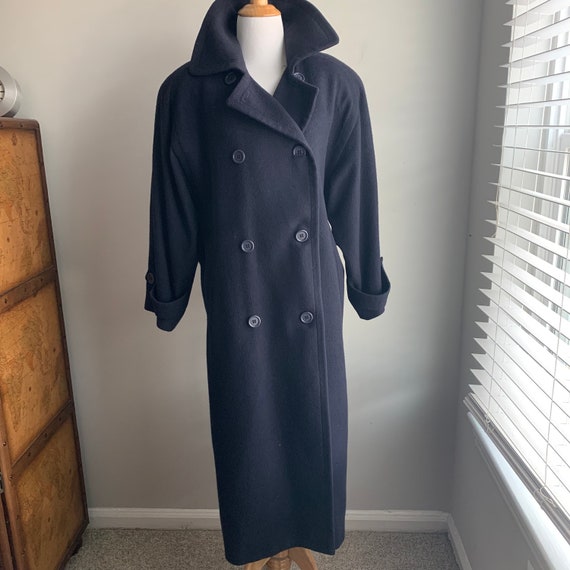 Vintage 80s Fleurette Camel Hair Navy 