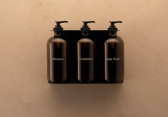 Triple Wall Mounted Soap Dispenser Luxury Bottle Holder Bracket