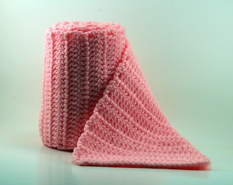 Pink Crochet Adult Scarf