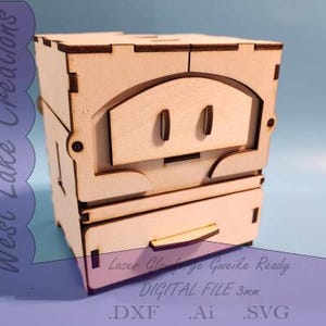 Digital File**Cart Box 510 with Drawer 3mm - Digital File for Glowforge Laser Cutter OMTech Aeon Thunder