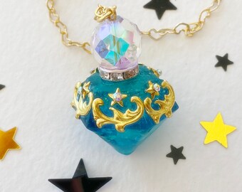 Magical Girl Potion Vial, Fantasy Fairytale Jewelry, Mahou Kei Pendant, Celestial Spirits Aquarius Inspired, Cosplay Jewelry