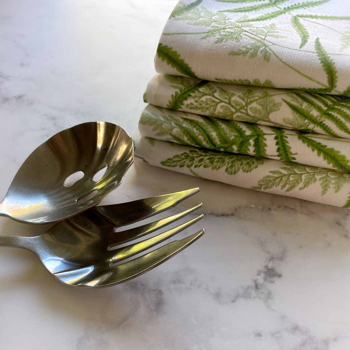Woodland Fern Linen-cotton Tea Towel