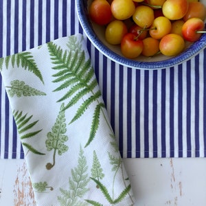 Woodland Fern Linen-Cotton Cloth Napkins Dinnerware Modern Farmhouse Shabby Chic Traditional Botanical Elegant Green image 4