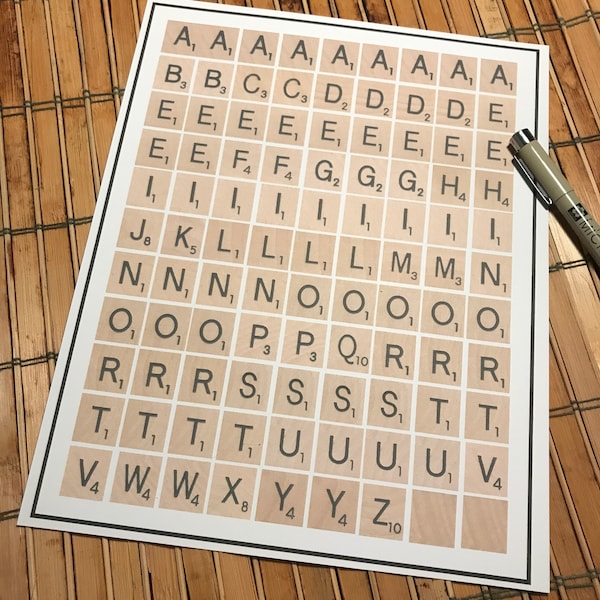 Scrabble Tiles Stickers (complete set)