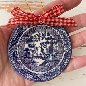 Porcelain Blue Willow Ornament  | Christmas | Decorations | Holiday | Chinoiserie | Blue & White | Traditional | Heirloom