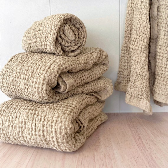 Isla Waffle Weave Cotton Turkish Hand and Kitchen Towel