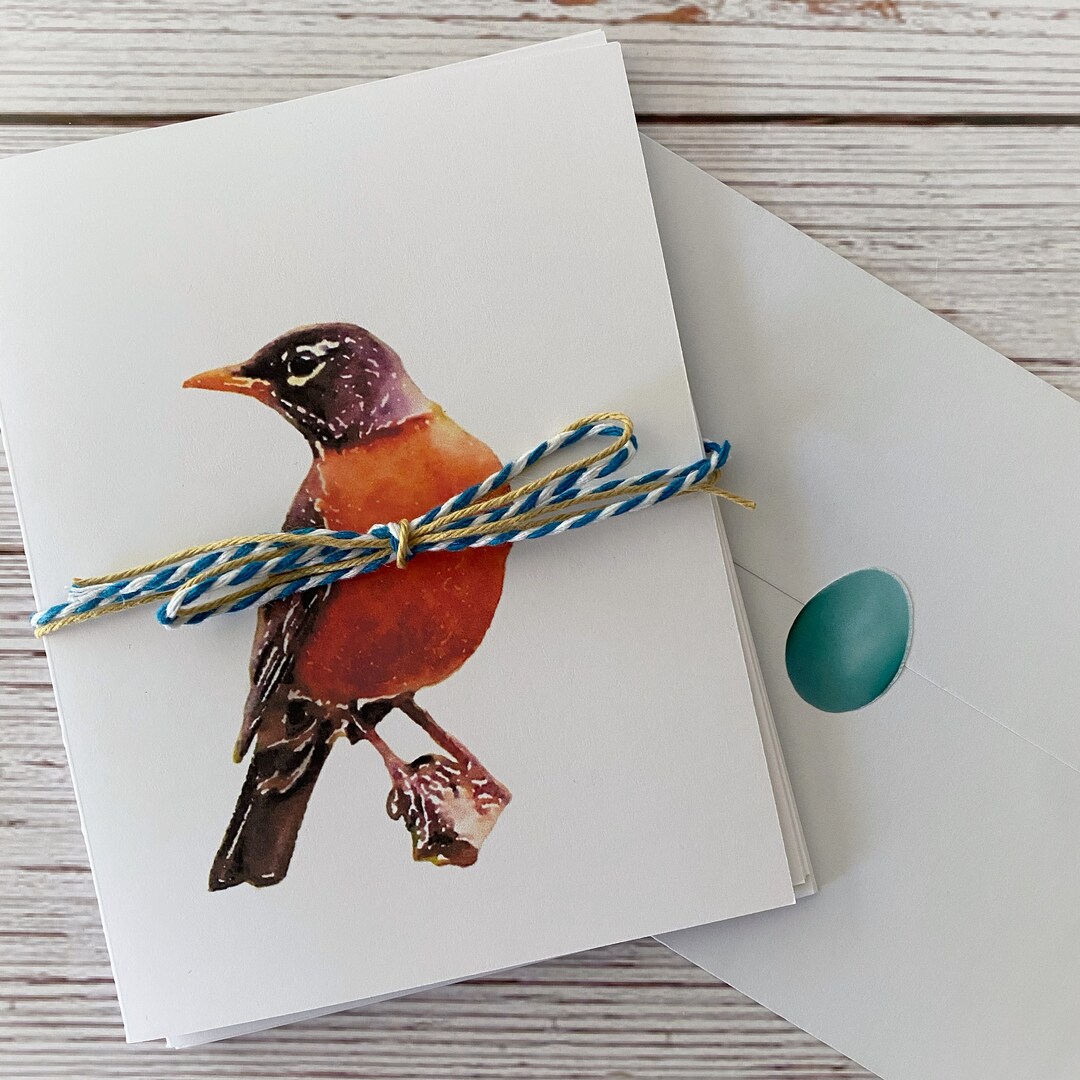 American Robin Greeting Cards (set of 5, Blank With Envelope Seals ...