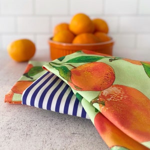 Citrus tree towels embroidery lemon orange dish cloths tea towels European  cotton hand towel unique gift idea for mom grammy sister - NORDLINEN
