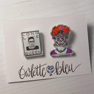 Strong Women Pin Set – RBG & Frida – two pin set