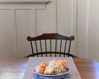 Table Runner 52" Linen-Cotton Ticking Stripe  | Original | Kitchen | Table | Modern Farmhouse | Shabby Chic | Traditional | Blue