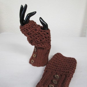 Hand crochet wrist warmer fingerless gloves