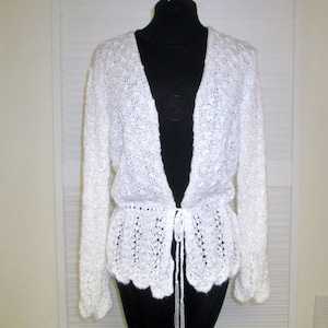 Hand Knit Soft Tie Front Cardigan
