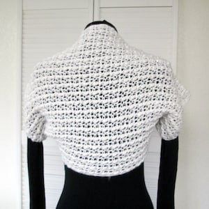 Soft White Sequined Bridal Special Occasion Shrug