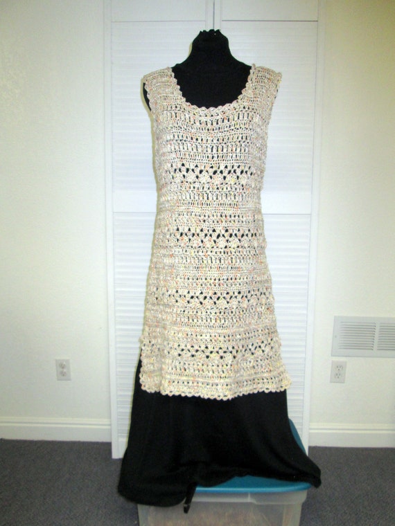 Linen-blend Crochet Summer Dress