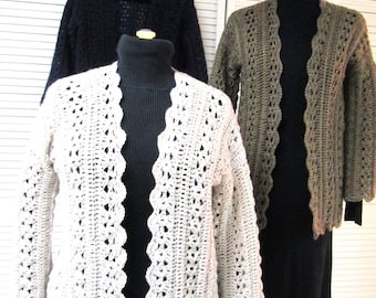 Lace Long Crochet Cardigan Sweater Jacket