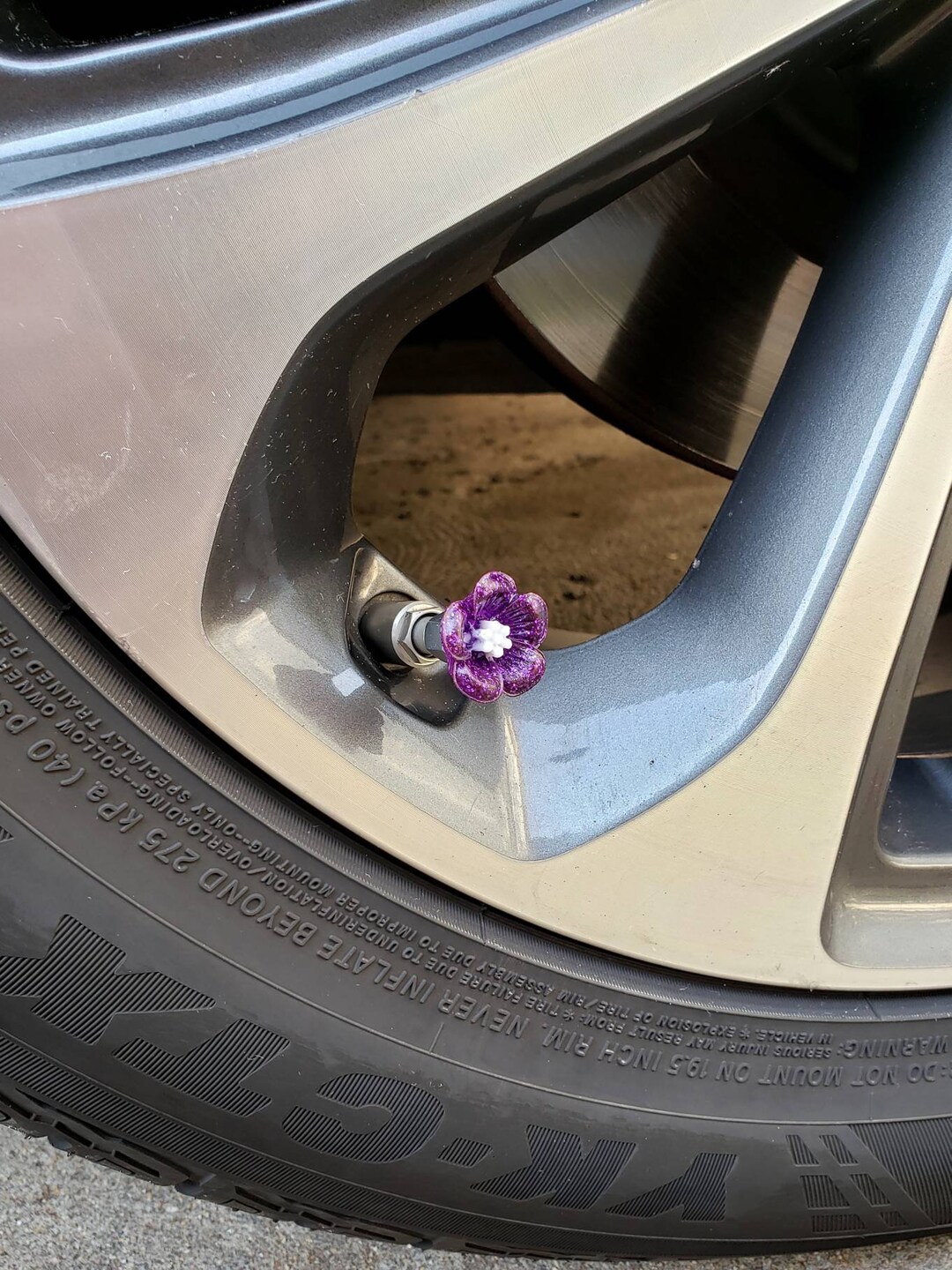 Purple Sakura Cherry Blossom Flower Valve Stem Caps, Purple JDM Car